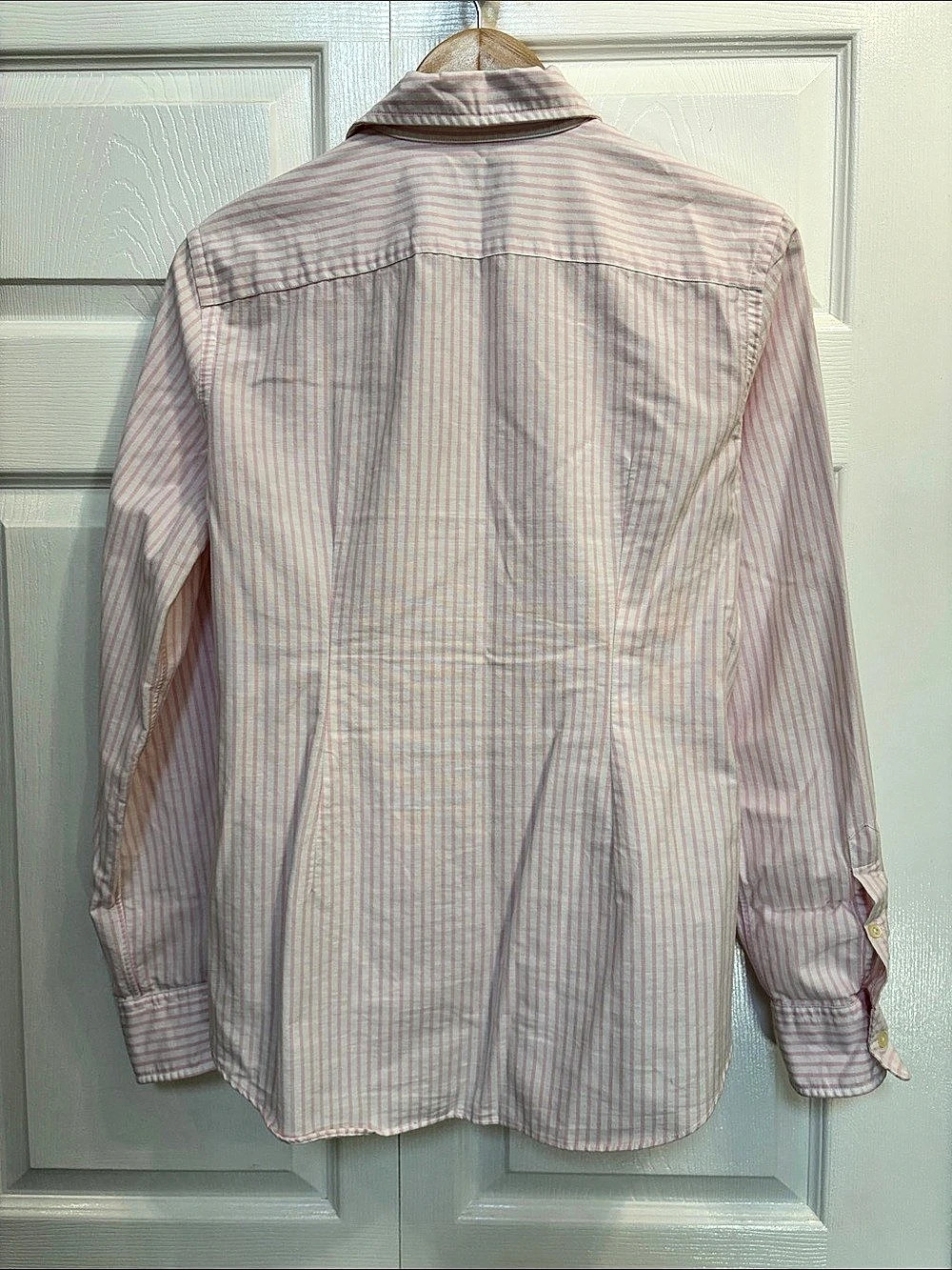 Ralph Lauren Pink White Striped Slim Fit Oxford Button Down Shirt Large - Picture 5 of 8